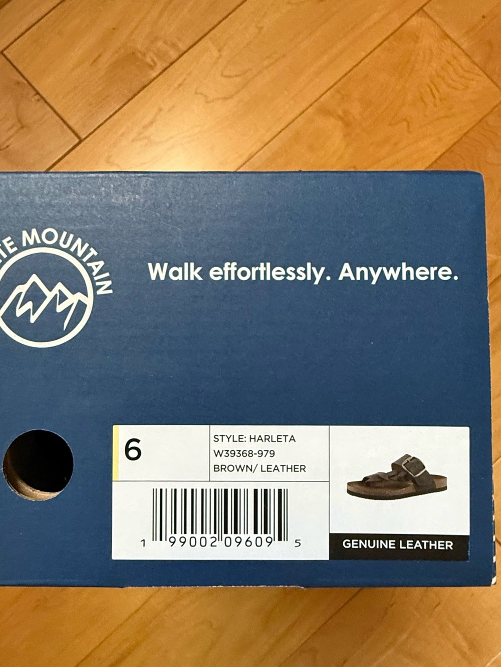 White Mountain 6 Harleta Brown Leather Footbed Sandal NIB - Picture 9 of 14
